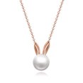 thumbnail image 1 of Collar de perlas para niñas en perlas de 6 mm, lindo collar de colección de animales, joyería fina para mujeres, 1 of 5