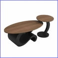 thumbnail image 3 of Space-Saving Nesting 2-Piece Coffee Table Set - Oval & Round MDF Top, Easy 20-Min Assembly, 3 of 11