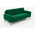 thumbnail image 4 of Noelse 69" 3-Seater Sofa, Extra Deep Seat with Padded Armrests, Solid Wood Legs, Green Couch for Living Room, 4 of 8