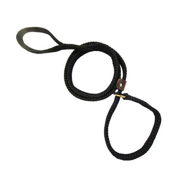 Flat 0.63 in. Braided Rope Lead with Slip, Raspberry