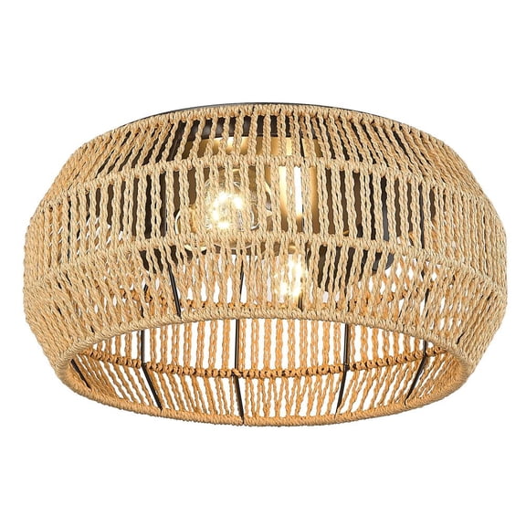 Golden Lighting Marlee 2-light Flush Mount in Matte Black