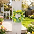 thumbnail image 5 of Bfogop 12 Inch Easter Egg Wreaths Decor for Front Door, Artificial Spring Floral Wreath with Easter Eggs, Leaves for Home Indoor Outdoor Entryway Wall Holiday Party Decor, 5 of 6