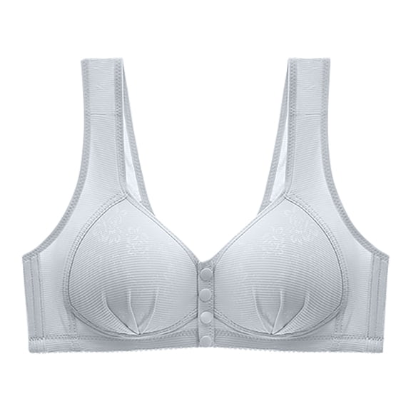 Vhkiploz Front Closure Bras for Women Plus Size Without Underwire Wide Straps Lingerie Bra Breathable Comfortable Push-Up Wireless Daliy Bras