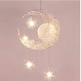 thumbnail image 1 of Lámpara colgante industrial con forma de luna y estrellas, luz LED de techo, luminaria de aluminio con 5 bombillas para dormitorio infantil, luz blanca cálida, 1 of 5
