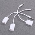thumbnail image 2 of Milisten 3PCS USB To 3.5MM 12V Vehicle Mounted MP3 Transfer Cable Aux CD Player Audio Cable(White), 2 of 5