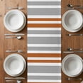 thumbnail image 6 of Orange Grey Stripes Table Runner - 120 Inch Long, Kitchen Dining Table Runner Dresser Scarves, Simple Striped Lines Minimalist Modern Farmhouse Decor for Coffee Tables Wedding Party Banquet, 6 of 8