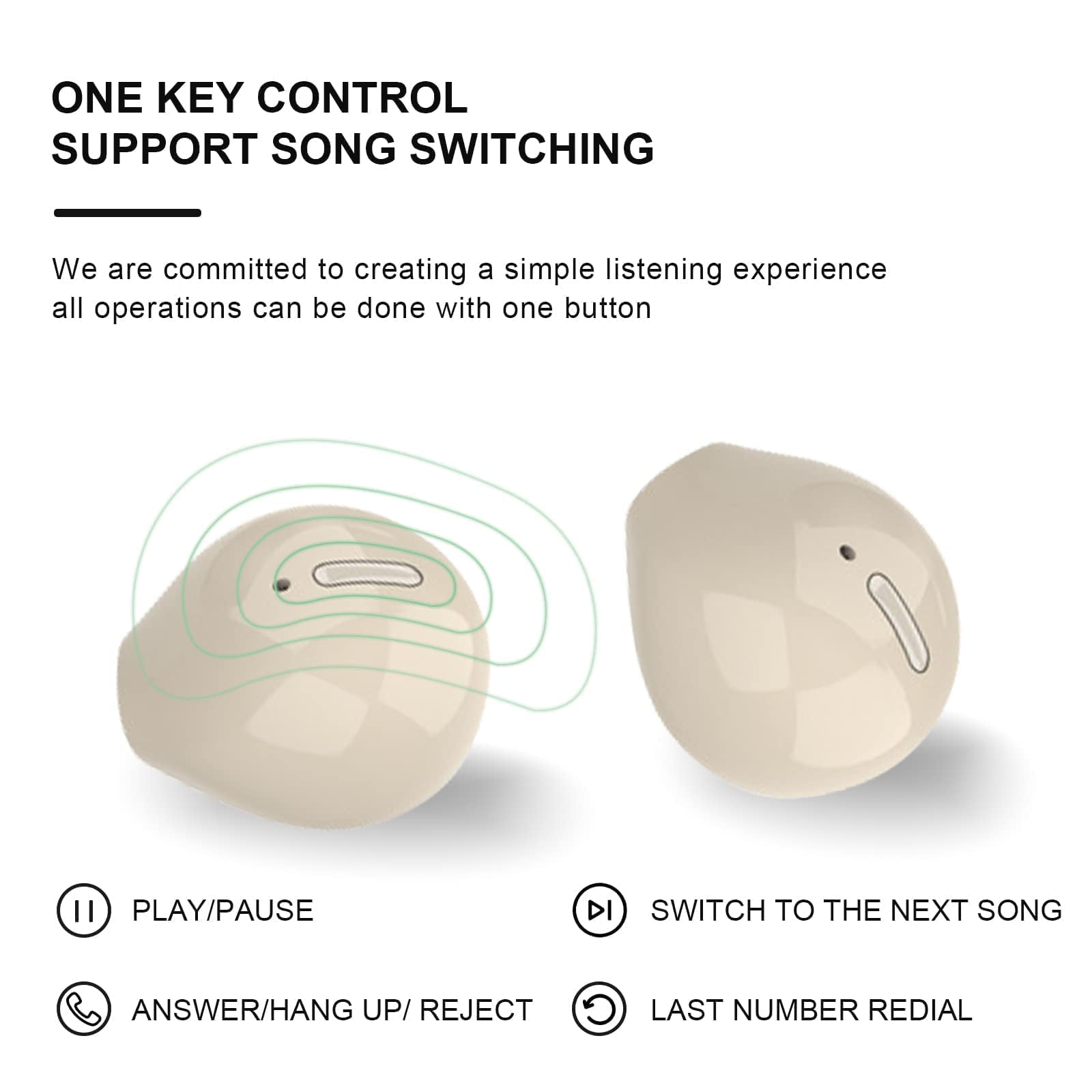 Small Invisible Earbuds Invisible Earbuds Mini Wireless Bluetooth Earpiece Phone Discreet Earbuds for Work Headphones Single Earbud Sport Earpiece with Mic