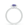 thumbnail image 2 of ANGARA Natural Vintage Style Claw-Set Round Tanzanite Halo Ring in 14K White Gold for Women (Size-6mm) | December Birthstone, Birthday, Anniversary, Jewelry Gift for Women | Natural Tanzanite Ring, 2 of 8