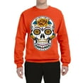 thumbnail image 2 of Wild Bobby Day Of The Dead Sugar Skull Pop Culture Unisex Crewneck Graphic Sweatshirt, Orange, 3X-Large, 2 of 5