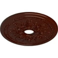 thumbnail image 3 of Ekena Millwork 23 5/8"OD x 4"ID x 1 1/2"P Rose and Ribbon Ceiling Medallion (Fits Canopies up to 4"), Hand-Painted Brushed Mahogany, 3 of 5