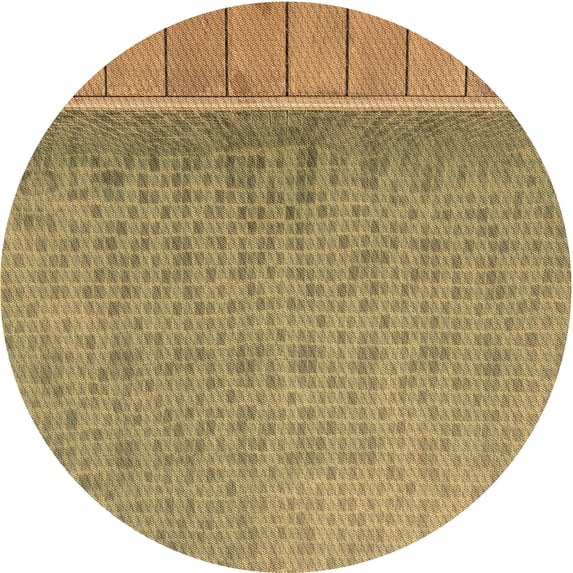 Ahgly Company Indoor Round Patterned Light Brown Area Rugs, 8' Round