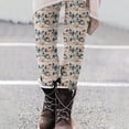thumbnail image 3 of MKLEKYY Leggings para mujer Leggings para mujer Leggings de entrenamiento Pantalones con estampado navideño de bloques de color Leggings suaves y elásticos 418, 3 of 4