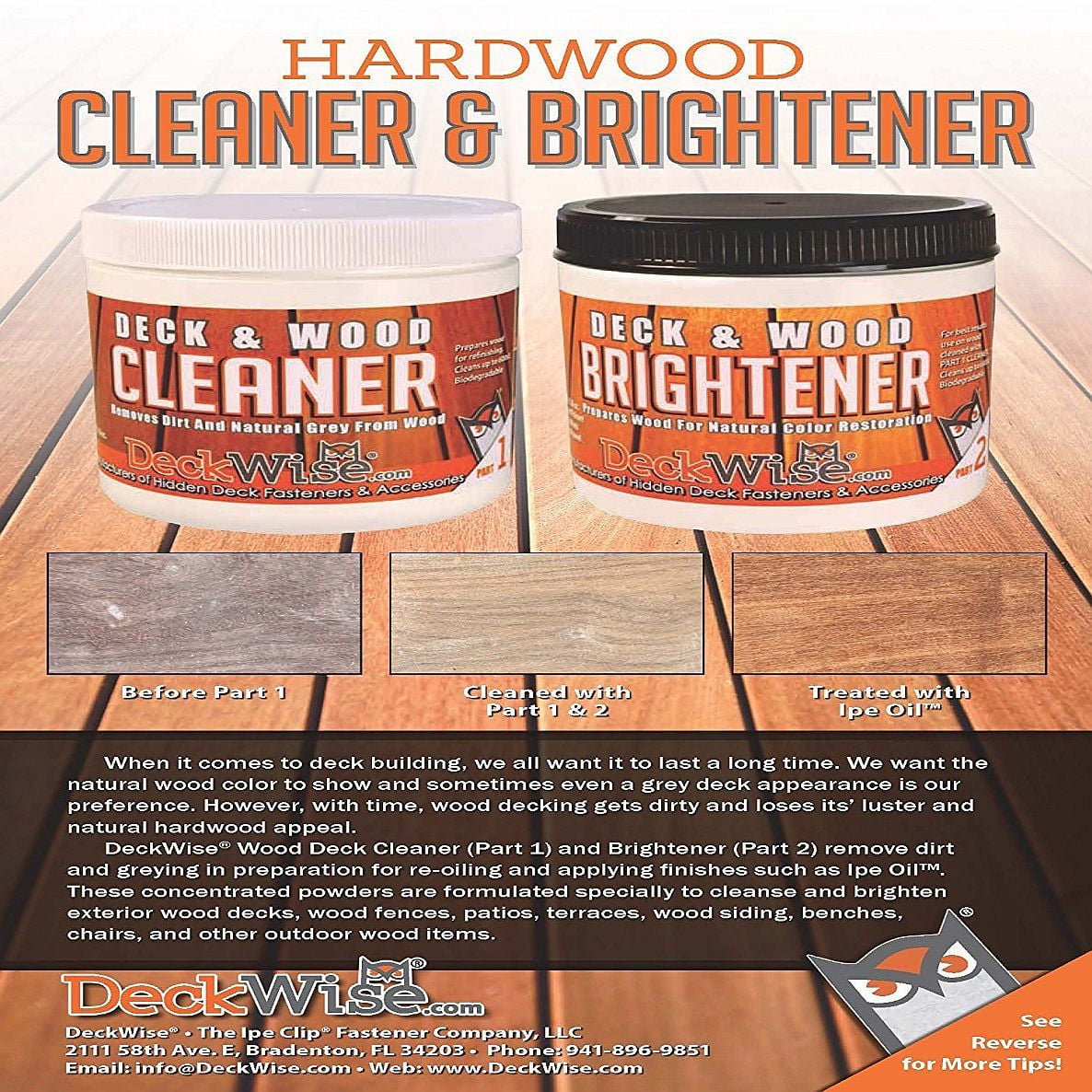 DeckWise Deck & Wood Cleaner + Brightener Kit.16 oz. for 600 Sq. Ft. of Coverage