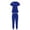 Blue, variant on Women's Scrub Set – Short Sleeve V-Neck Top & Drawstring Pants, Surgical Nursing Uniform for Hospital Operating Room, Breathable Comfort Fit, Sizes S-XXL,Navy_M