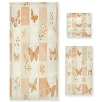 BZSMCE 3piece Bath Towel Sets Hand Bath Towels Fashion Butterfly Garden Printed Towel Sets