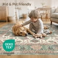 thumbnail image 4 of ODIKA Entry Vintage Way Ornate Distressed Border Classroom Farmhouse Non-Slip Flatwoven for Living Room, Under Sectional, Family, 4 of 7