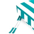 thumbnail image 4 of Jordan Manufacturing 47" x 17" Awning Turquoise Stripe Rectangular Outdoor Settee Swing Bench Cushion with Ties and Welt, 4 of 9