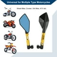 thumbnail image 7 of Unique Bargains Motorcycle Rear View Mirrors Bar End Side Mirrors Mount Adjustable Aluminum Alloy 1 Set Black Gold Tone M8/M10 Prismatic Shape, 7 of 7