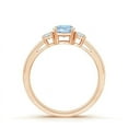 thumbnail image 2 of Angara Natural 0.4 Ct. Aquamarine with Diamond Classic Ring in 14K Rose Gold for Women (Ring Size: 11.5), 2 of 9