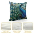 thumbnail image 4 of Nawypu Teal Peacock Throw Pillow Covers, Watercolor Blue Teal Vintage Turquoise Peacock Gifts Microfiber Fabric Decoration Pillowcases Home Sofa Couch Bed Decor Square Pillow Cases, 4 of 5