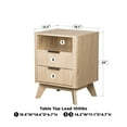 thumbnail image 2 of CHITOOMA 2-Drawer Nightstand with Open Shelf, Wood Fluted Bedside Table with Storage, Small End Table for Bedroom Living Room, Natural, 2 of 9