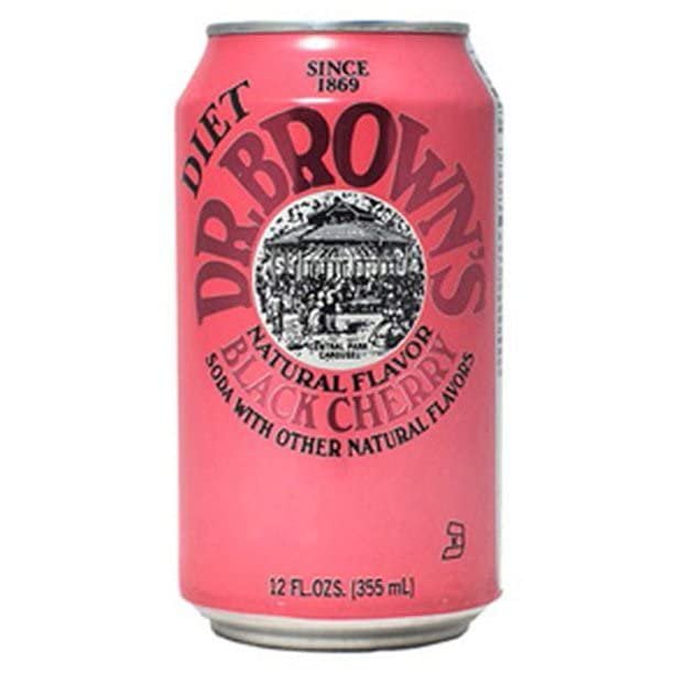 Dr. Browns Soda 12 pack 6 Diet Cream Soda and 6 Diet Black Cherry 12 fl oz Cans