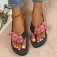 thumbnail image 4 of AXXD Pink Wedge Sandals for Women Summer Shoes Casual Round Toe Heel Floral Beach Sandals, 4 of 4