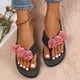 thumbnail image 4 of Amzcrzy Zapatos de mujer,Zapatos de mujer,Zapatillas de mujer, Zapatos de moda para mujer, zapatillas informales con punta redonda y tacón de cuña, sandalias de playa florales Sandalias Mujer Zapatil, 4 of 4
