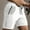 White, variant on COSFO Solid Running Shorts for Men Relaxed Fit Athletic Shorts Drawstring Elastic Waist Summer with Zipper Pockets Shorts