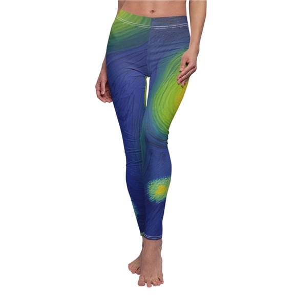 'Fireworks over River' Women's Cut & Sew Casual Leggings (AOP)