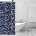 thumbnail image 2 of Shower Curtain, stork blue Waterproof Fabric Plastic Shower Curtain, Drying Fast Bathroom Curtain with 9 Buttonholes, Ruffle Shower Curtain 60x72in, 2 of 8
