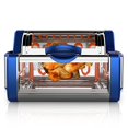 thumbnail image 1 of NutriChef Numérique Comptoir Rôtissoire - Grill Four Tournant Rôtissoire Four Résistant aux Taches en Acier Inoxydable, Verre Trempé Comprend Crémaillère avec 7 Brochettes (PKRTVG65BL), Bleu/chrome, 1 of 3