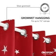 thumbnail image 7 of Deconovo Christmas Foil Star Print Blackout Curtains, Thermal Insulated Grommet Window Drapes for Holiday Winter Decor, 2 Panels, 52"x54", True Red, 7 of 7