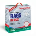thumbnail image 2 of SupremePlus Knit T Shirt Rags for Cleaning 10 lbs Compressed Box of Rags Commercial Reusable Cotton Household Cleaning Cloths & Wipes, White, 90 Count, 2 of 8