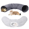 thumbnail image 4 of Collapsible Cat Tunnel Interactive Peep Hole Toy Tube Grey, 4 of 9