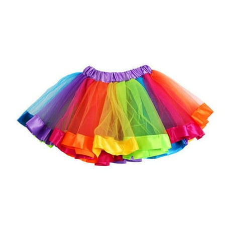 

nsendm Dress Petticoat Girls Kids Pettiskirt Bowknot Skirt Rainbow Dancewear Girls Outfits&Set Baby Girl Blanket Large Childrenscostume Multicolor Medium
