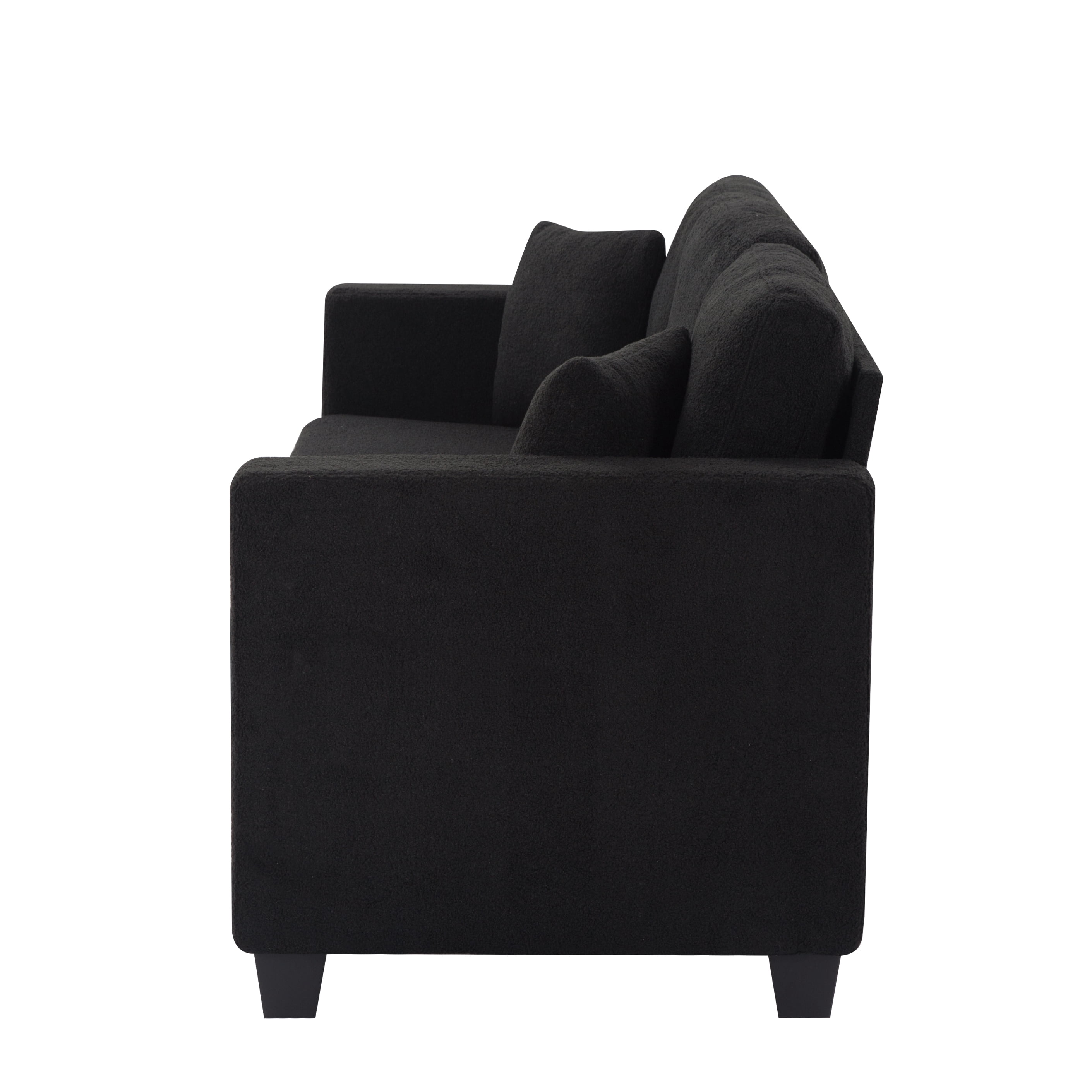 Gewnee 86.6"Deep Seat Couch with Wide Armrest,3-Seat Sofa Couch with Throw Pillows,Oversized Sofa for Living Rooms and Offices(Black)
