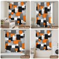 thumbnail image 6 of Burnt Orange Black Geometric Sheer Curtains 45 Inches Long, Modern Abstract Art Block Light Filering Curtains, Breathable Simi Curtain Privacy Drapes for Kitchen Bathroom Small Window Treatment, 6 of 9