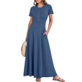 thumbnail image 1 of Vestido largo ANRABESS casual de verano de manga corta para mujer, 1 of 8