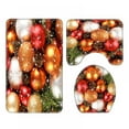 thumbnail image 5 of 4Pcs/set Christmas Shower Curtain Bath Mat Toilet Cover Mat Rug Christmas Home Bathroom Decorations, 5 of 8