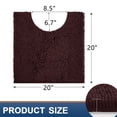 thumbnail image 2 of Smiry Chenille U-Shaped Toilet Bathroom Rugs, Soft Absorbent Non-Slip Contoured Carpet, Machine Washable Bathroom Mats, 20"X20", Brown, 2 of 7
