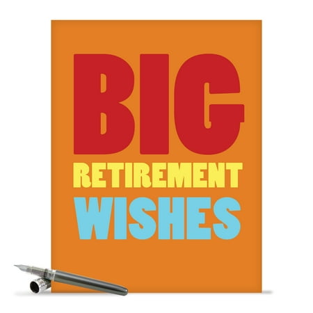 J2734RTG Jumbo Humorous Retirement Card: 'Big Retirement Wishes' with Envelope (Jumbo Size: 8.5