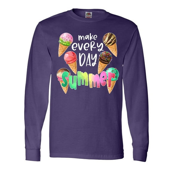 Inktastic Make Every Day Summer Ice Cream Cones Long Sleeve T-Shirt