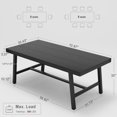 thumbnail image 1 of Kojooin 70.87" Industrial Dining Table, Large Gray Kitchen Table for 6-8, Wooden Top & Metal Frame, 1 of 5