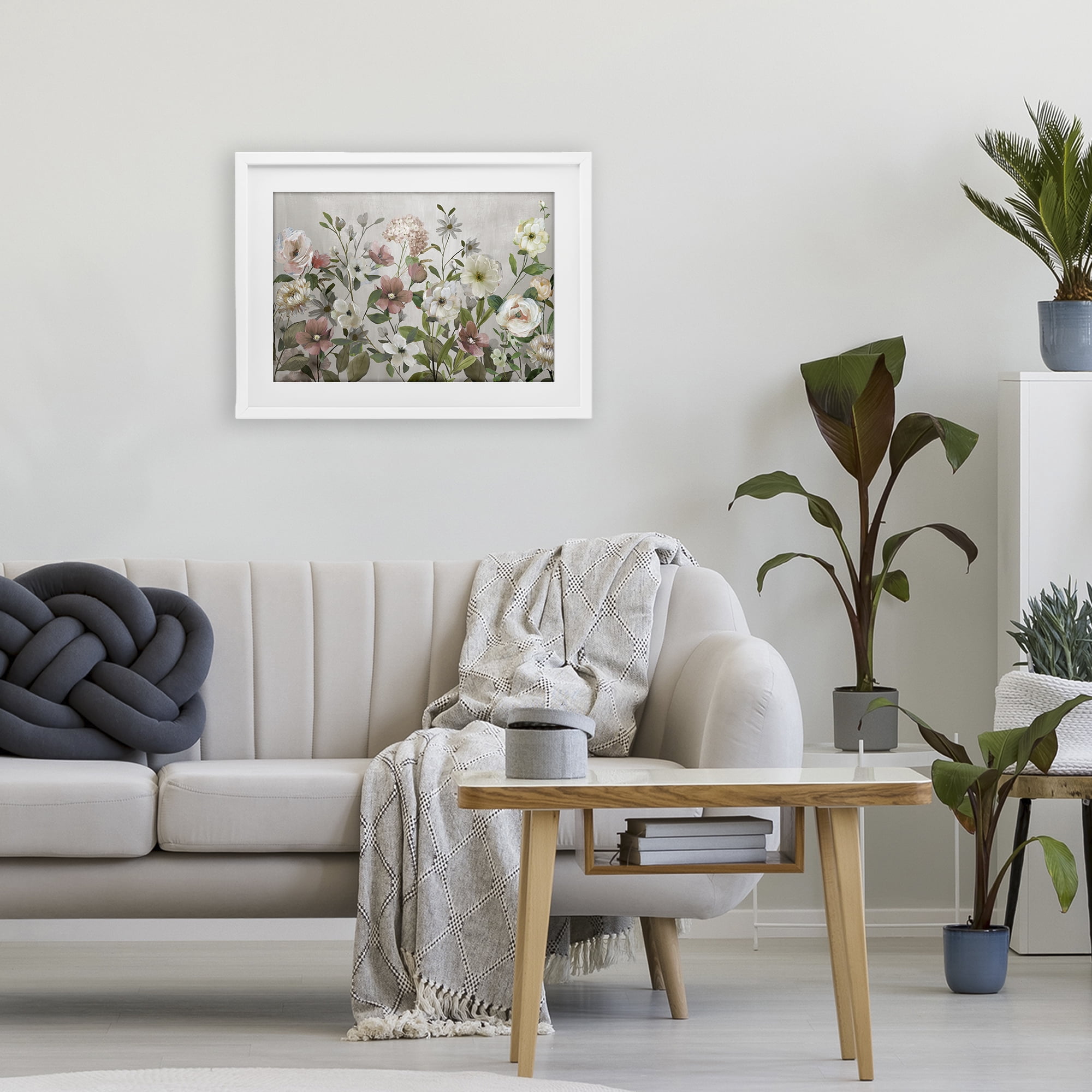 Stupell Industries Garden Meadow Arrangement White Framed Print Under Glass, design by Nan