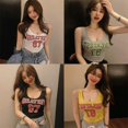 thumbnail image 7 of Korean Letter U-Neck Casual Sports Sleeveless Vest TOPWONER Suspender Top One Size, 7 of 7