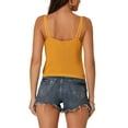 thumbnail image 3 of Unique Bargains Women's Ribbed Knit Crop Spaghetti Strap Camisole Vest Tops, 3 of 6