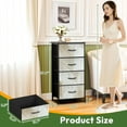 thumbnail image 2 of 4 Drawer Vertical Storage Dresser Abstract neutral art Hand acrylic delicate colors Aesthetic texture with Wood Top Fabric Pull Drawers, 2 of 8
