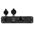 thumbnail image 4 of Aramox 12-24V LED Dual USB  Voltmeter Cigar Lighter Power Outlet 4 Hole Panel Switch, 4 of 8