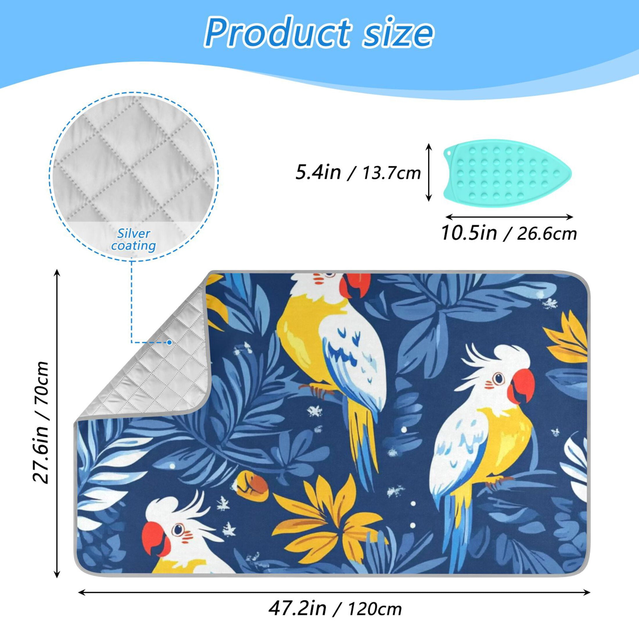 Tropical Birds Ironing Mat Blanket for Table Top Travel Portable Ironing Board Pad 47.2x27.6 Inch